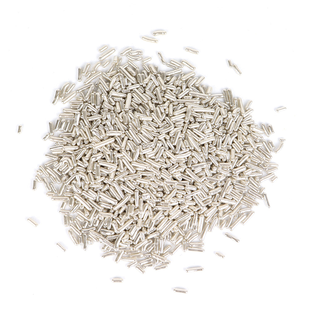 O'Creme Silver Metallic Sugar Rods, 2 lb.
