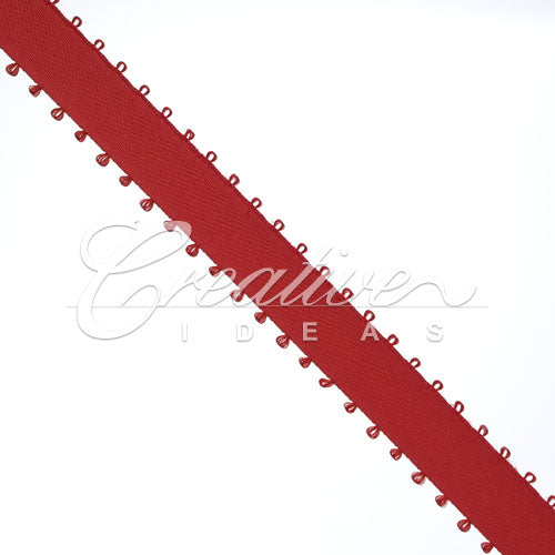 3/8" Double Face Picot Ribbon - 50 Yards (Red)