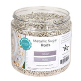 O'Creme Silver Metallic Sugar Rods, 11 lb.