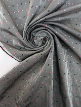 Viscose Jacquard Gray Pink Fabric