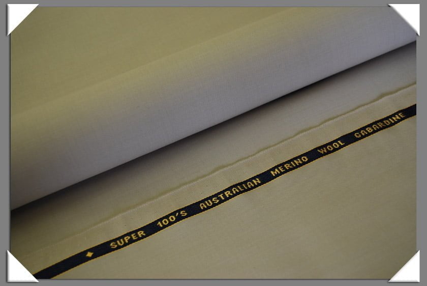 Bone Super 100S Merino Wool Fabric - Bone, 58/60" Width