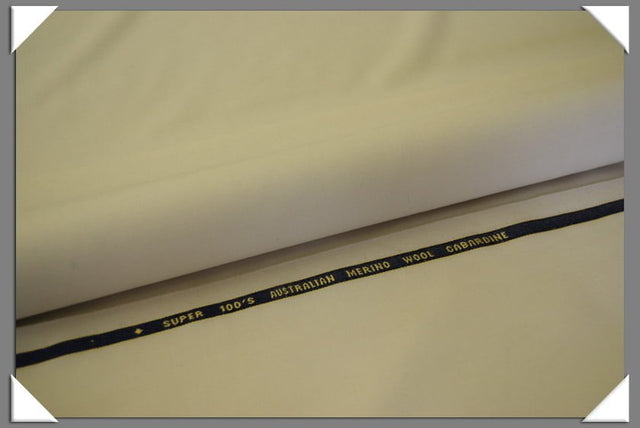 Super 100S Merino Wool Fabric - Off White, 58/60" Width