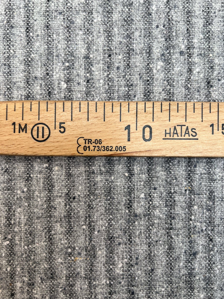 Gray Wool Flammé Stripe Fabric