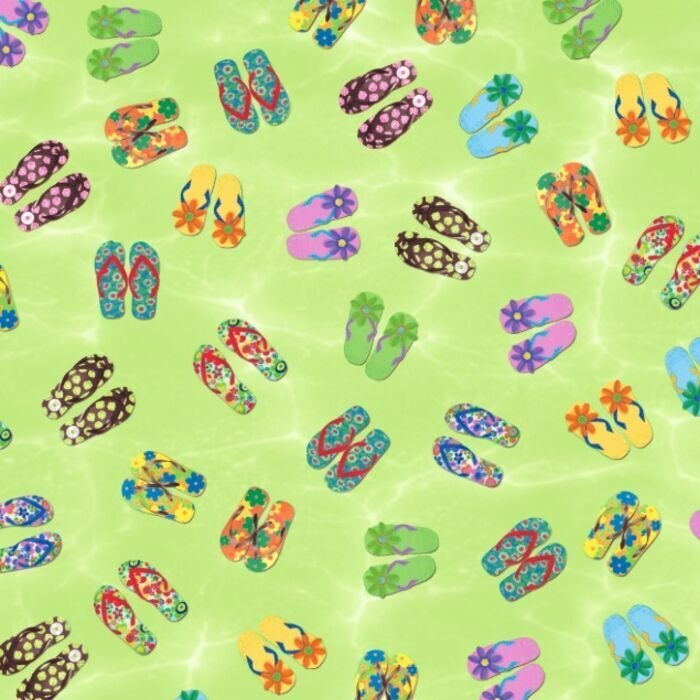 Printed Spandex Flip Flop Tropical