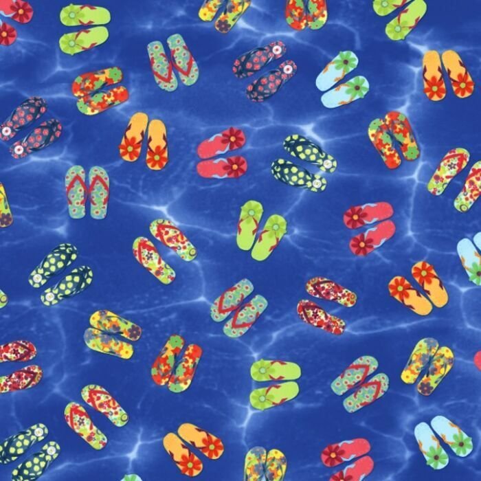 Printed Spandex Flip Flop Tropical
