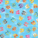 Printed Spandex Flip Flop Tropical