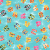 Printed Spandex Flip Flop Tropical