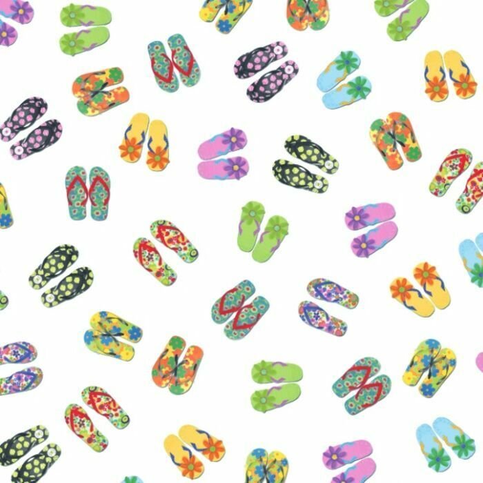 Printed Spandex Flip Flop Tropical