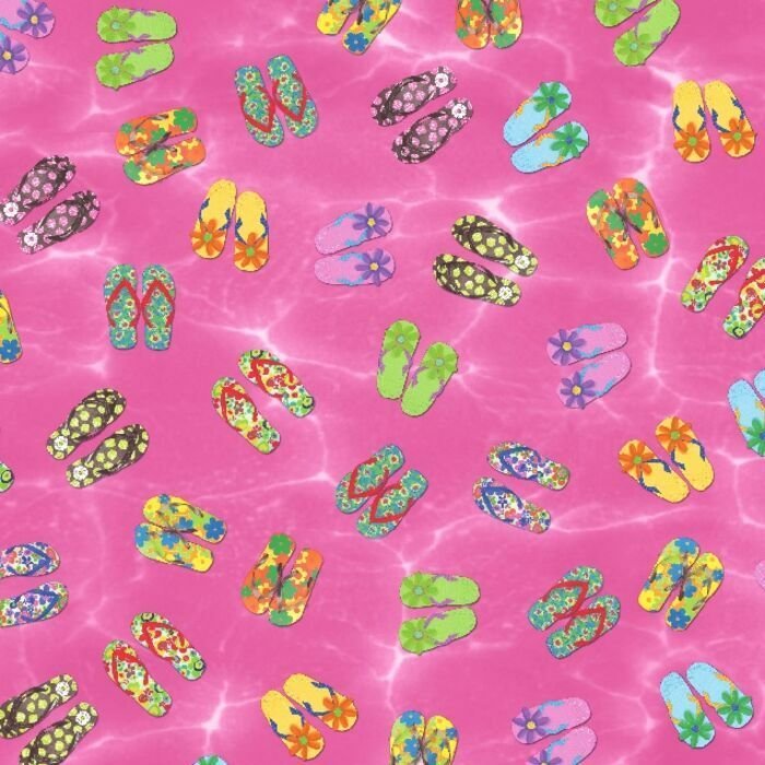 Printed Spandex Flip Flop Tropical
