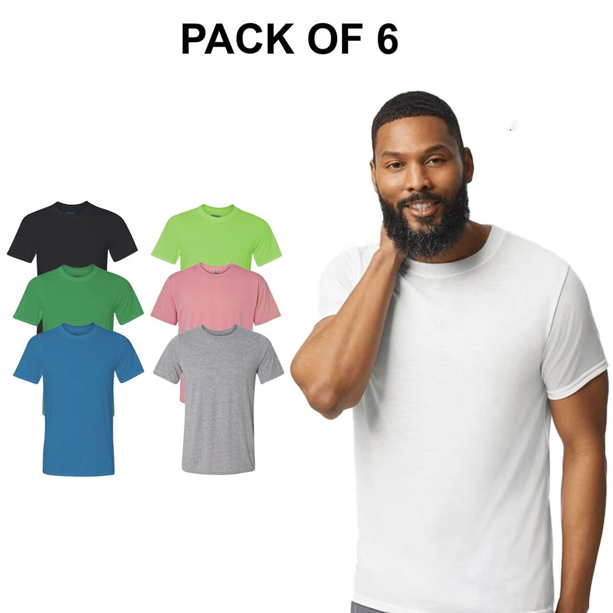 6 Pack Performance Short Sleeve Crewneck T-Shirt