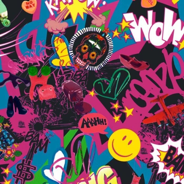 Printed Spandex Bang Bam Pop Art Graphic