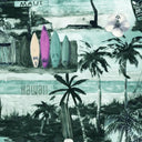 Printed Spandex Surfers Beach Tropical