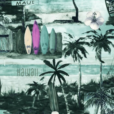 Printed Spandex Surfers Beach Tropical