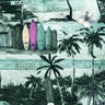 Printed Spandex Surfers Beach Tropical