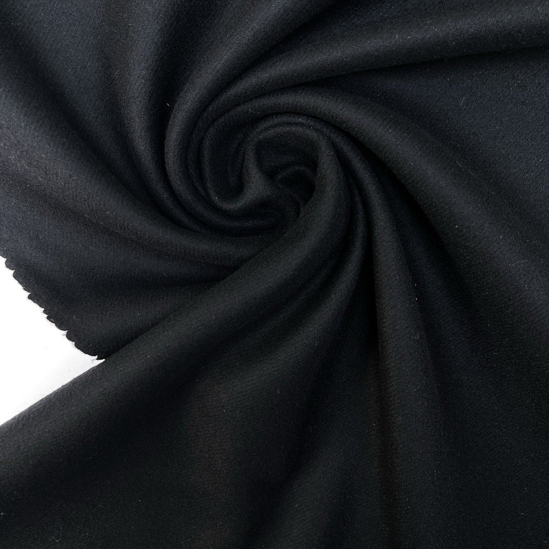 Black Bonded Wool Tweed