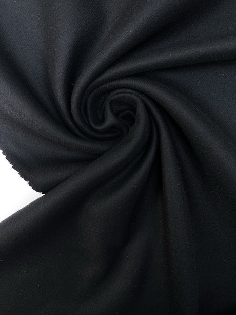 Black Bonded Wool Tweed