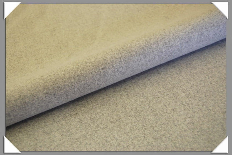 Lt. Grey Heathered Wool/Nylon Melton Wool Nylon Fabric - Heathered Light Grey, 58/60" Width