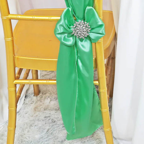 10 Pieces Sage Green Satin Chair Bands, 8"x108" Premium Event Sashes