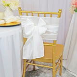 10 Pieces Elegant 9.5 by 108 inch Crushed Taffeta Chair Sashes White