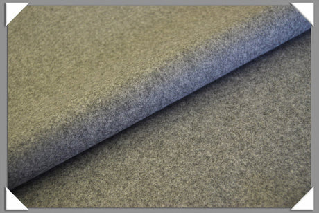Medium Grey Heathered Wool/Nylon Melton Fabric - Medium Grey Heathered, 58/60" Width