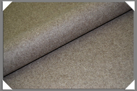 Taupe Heathered Wool Nylon Melton Fabric - Heathered Taupe, 58/60" Width