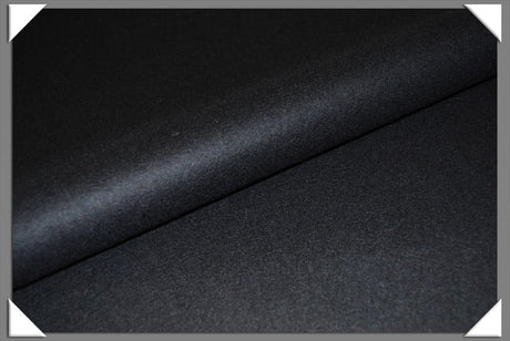 Black Wool/Nylon Melton Fabric - Black Melton Fabric, 58/60" Width (1 Yard)