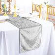 Crushed Velvet Table Runner 13x108 Silver