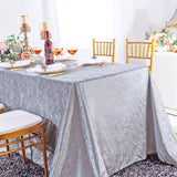 Rectangular Crushed Velvet Tablecloth 90x156 Silver