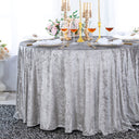 Round Ice Crushed Velvet Table Cover