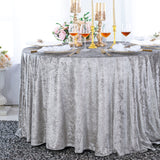 Round Ice Crushed Velvet Table Cover