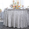 Round Ice Crushed Velvet Table Cover