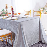 Elegant Seamless Rectangular Ice Crushed Velvet Tablecloth
