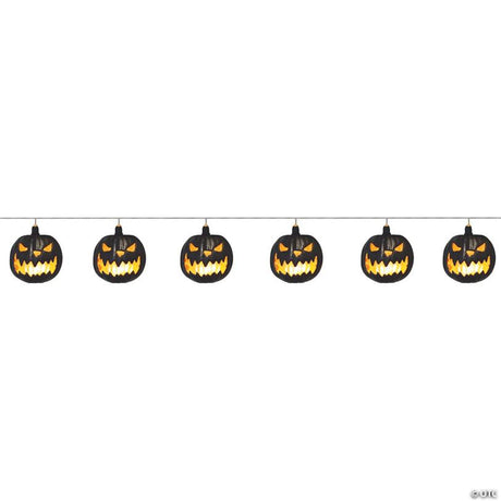 40-Inch Pumpkin Jack-o-Lantern String Lights with Black Pumpkin Design