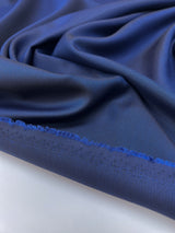 Acetate Jacquard Woven Fabric Blue Black Changeant