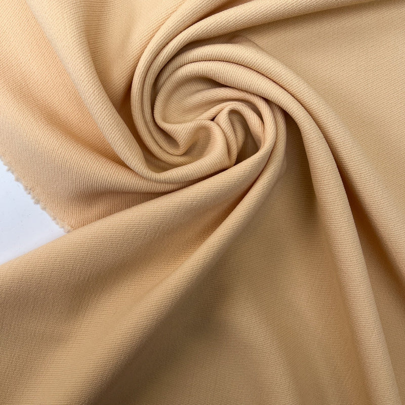 Wool Tweed Beige Stretch Fabric