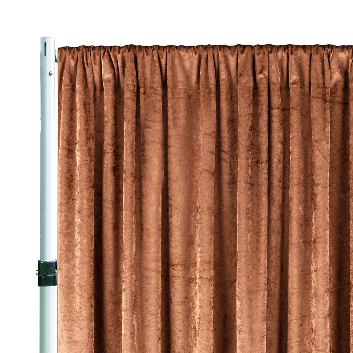 Crushed Velvet Backdrop Drape Panel 16 ft x 57 in Copper