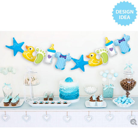Foil Balloon Baby Boy Garland 41 Inch