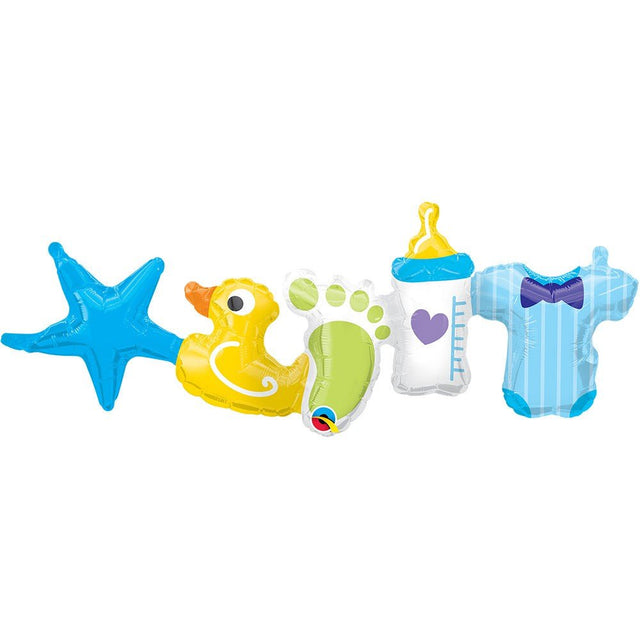 Foil Balloon Baby Boy Garland 41 Inch