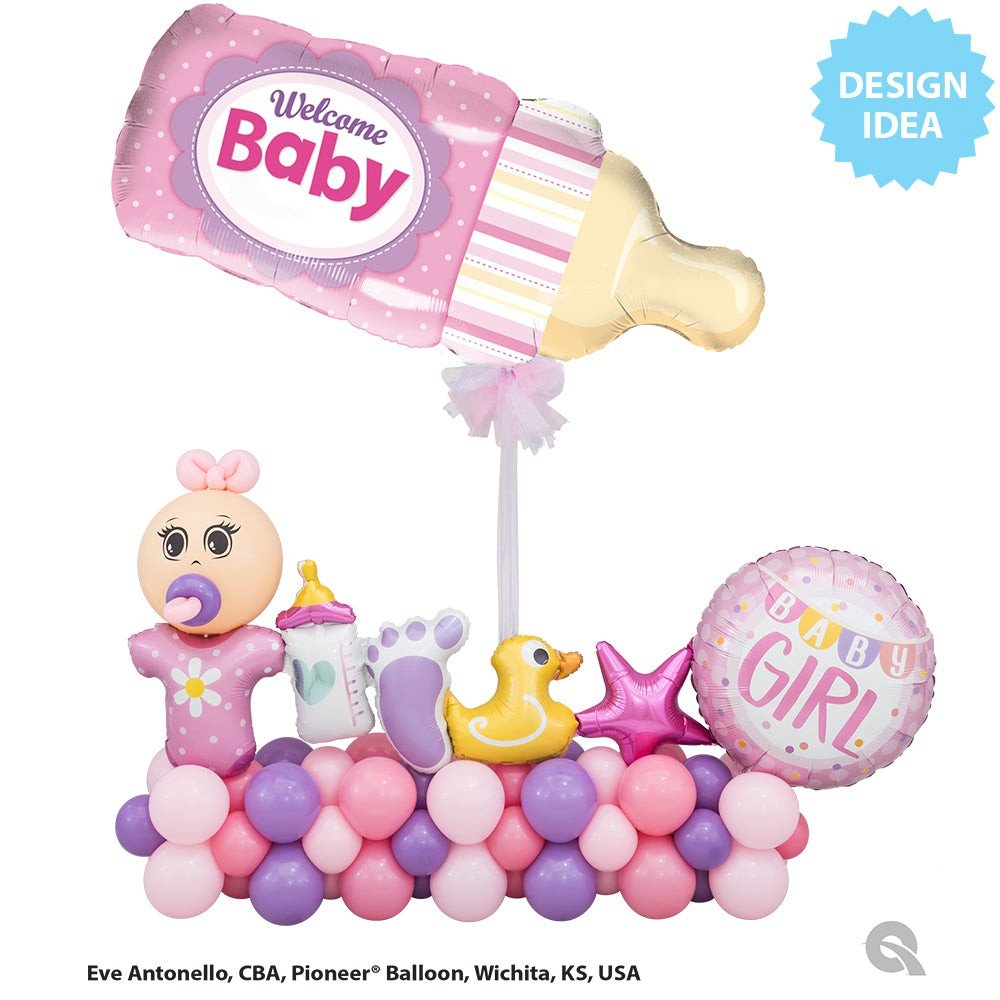 Foil Balloon Baby Girl Garland