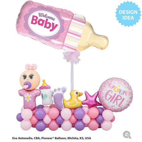 Foil Balloon Baby Girl Garland