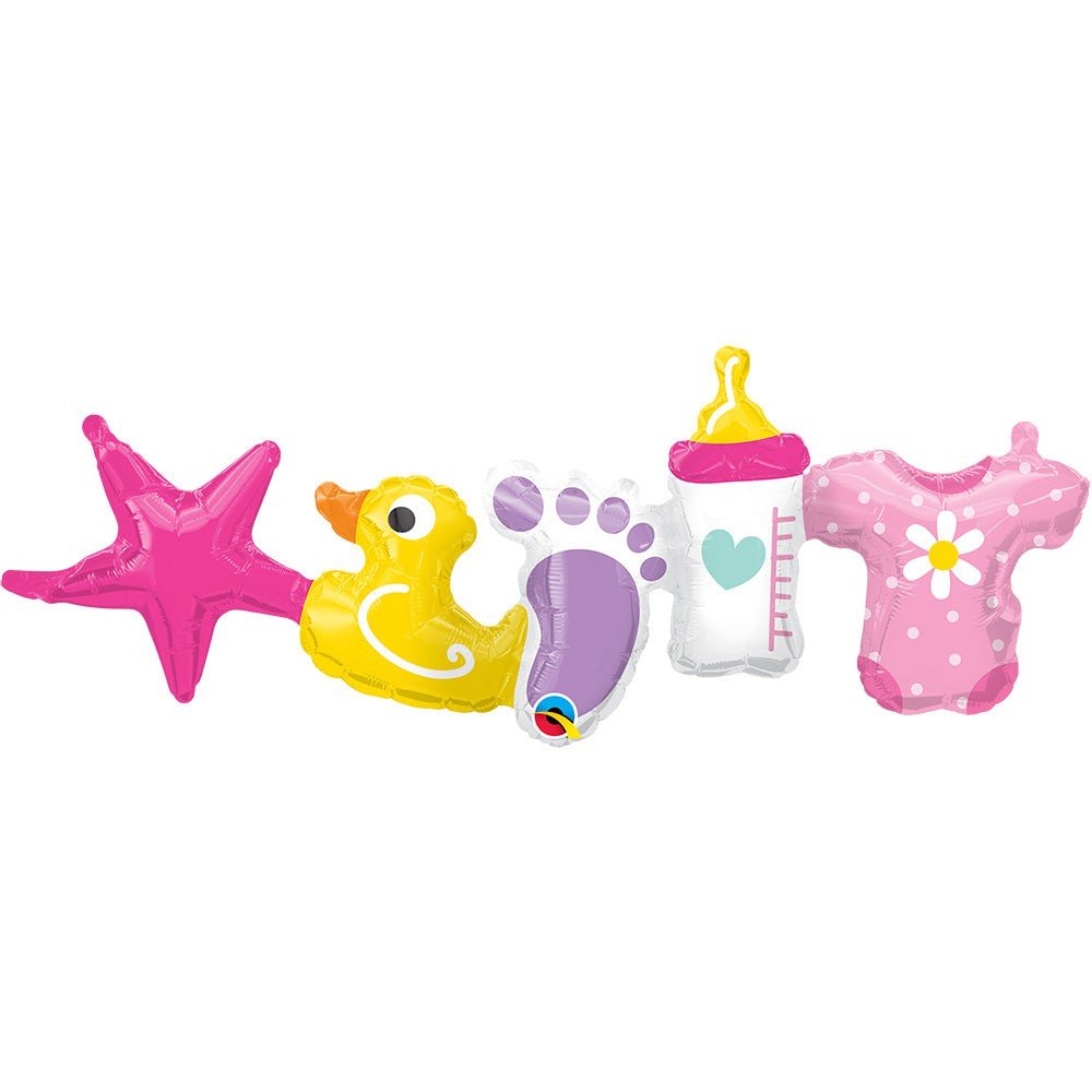 Foil Balloon Baby Girl Garland