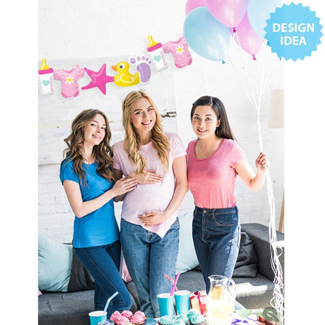Foil Balloon Baby Girl Garland