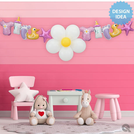 Foil Balloon Baby Girl Garland