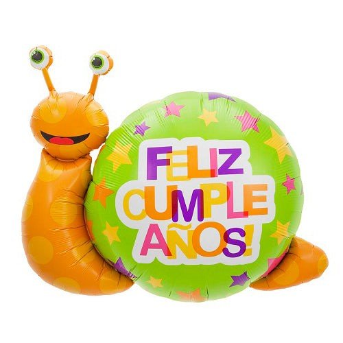 Foil Balloon Feliz Cumpleanos Snail 41 Inch