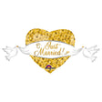 Wedding Foil Balloon Just Married Heart And Doves