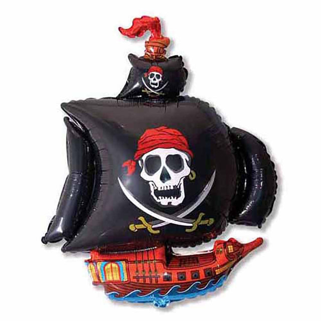Pirate Ship Foil Balloon 41 Inch Black