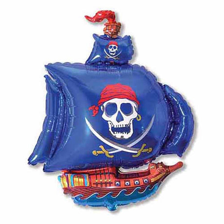 Pirate Ship Foil Balloon 41 Inch Blue