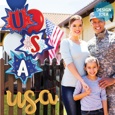 Foil Balloon USA Burst 41 Inch Patriotic