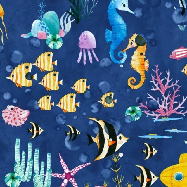 Printed Spandex Under The Water Ocean Swimwear Fabric