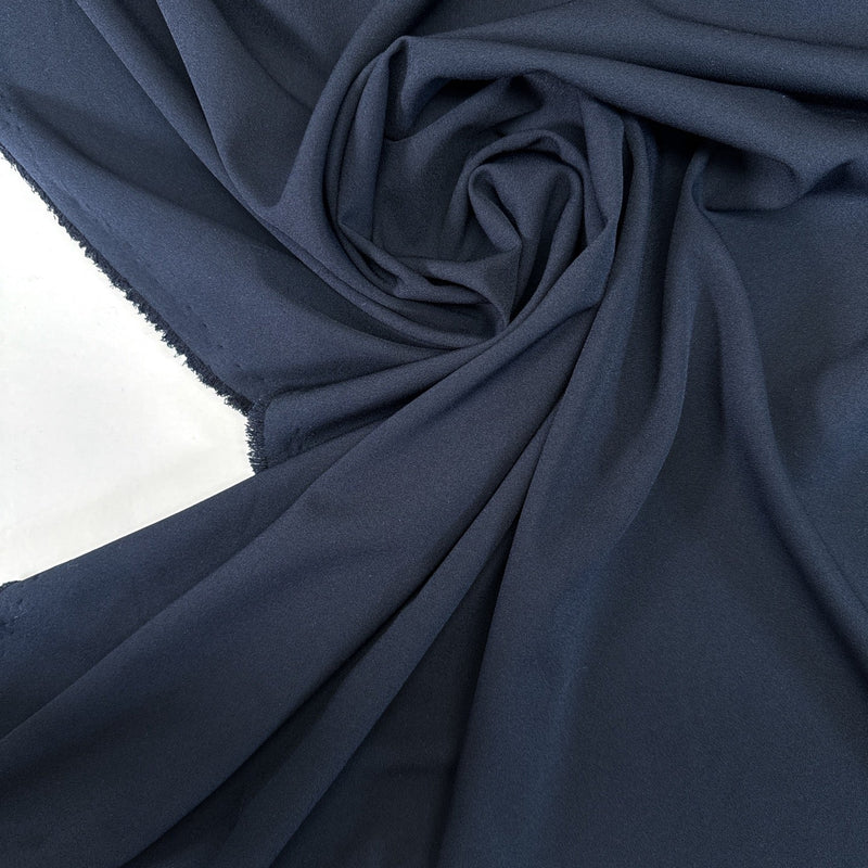 Blue Acetate Elastane Crepe
